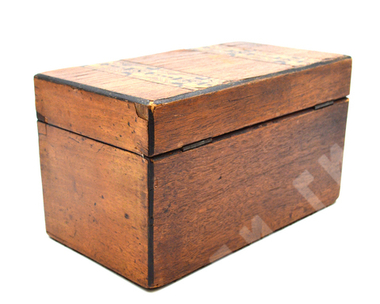 Шкатулка для чая викторианской эпохи. Танбриджская деревянная инкрустация.Великобритания. 1870 г.