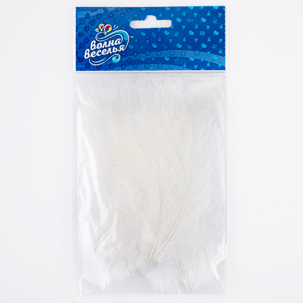 Перья, Премиум, Белый, 12-15 см, 30 шт