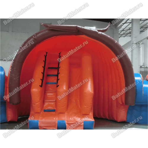 Коммерческий надувной батут с крышей "Рожок"