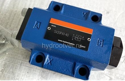 SV20PA1-40 - Гидрозамок для монтажа на плиту Ду20, дренаж - P = нет, А = с предварительным открытием (стандартный вариант), давление открытия 2,5 бар