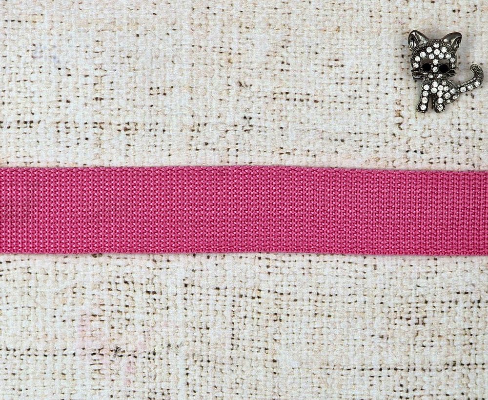 Лента ременная стропа, 10 гр/м, ш. 2 см, розовый