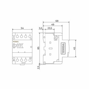 Контактор модульный Werkel 40 A 4NO (3 мод.) W943M40O