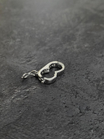 Зажим для жемчуга с цирконами, оттенок серебро