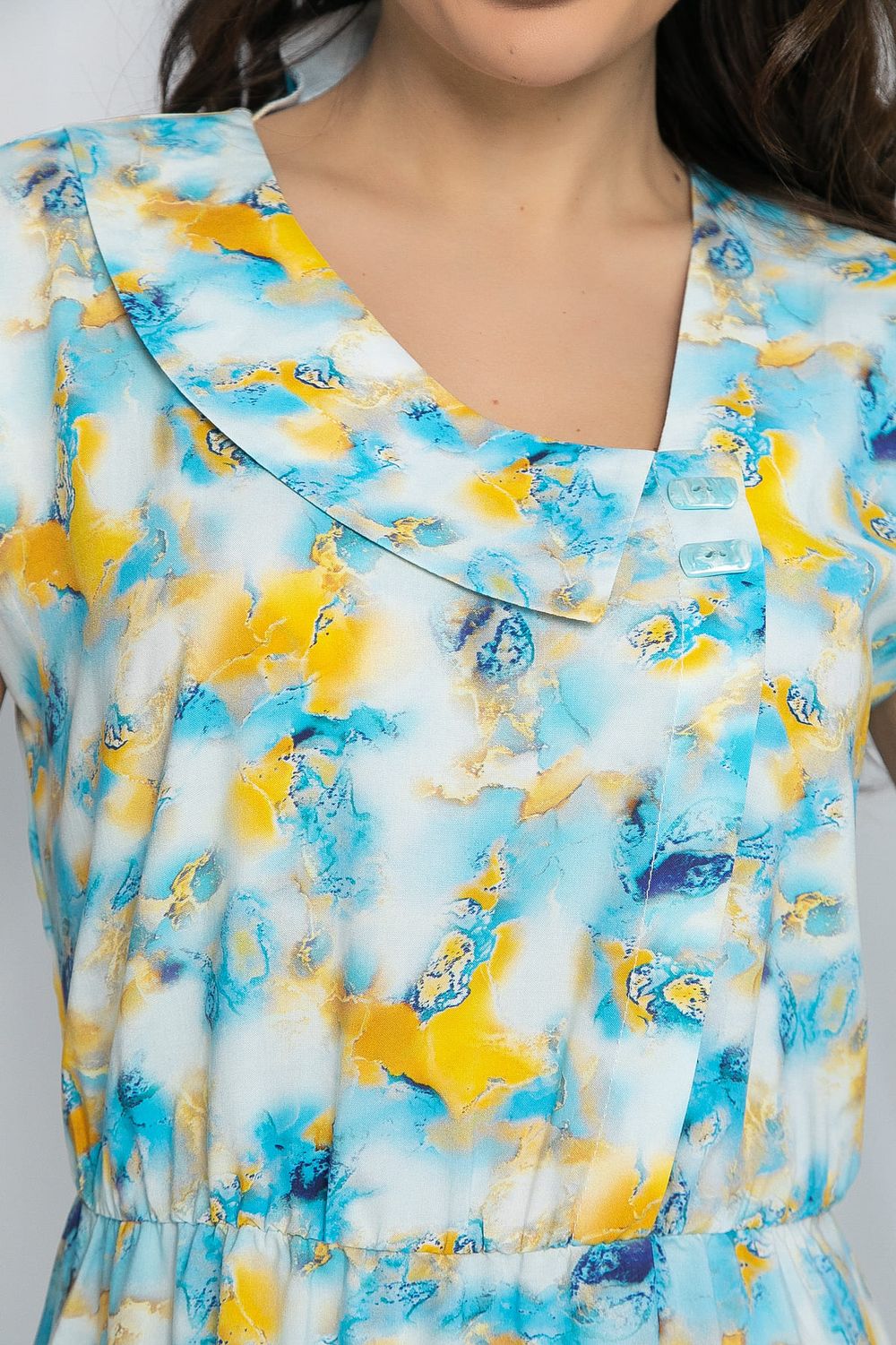 Платье Весенний луг (бирюзовый мультиколор) П13215-3М LT Collection