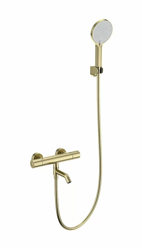 Смеситель для ванны с душем и термостатом WONZON & WOGHAND INN 1 WW-B3013-A1-BG брашированное золото