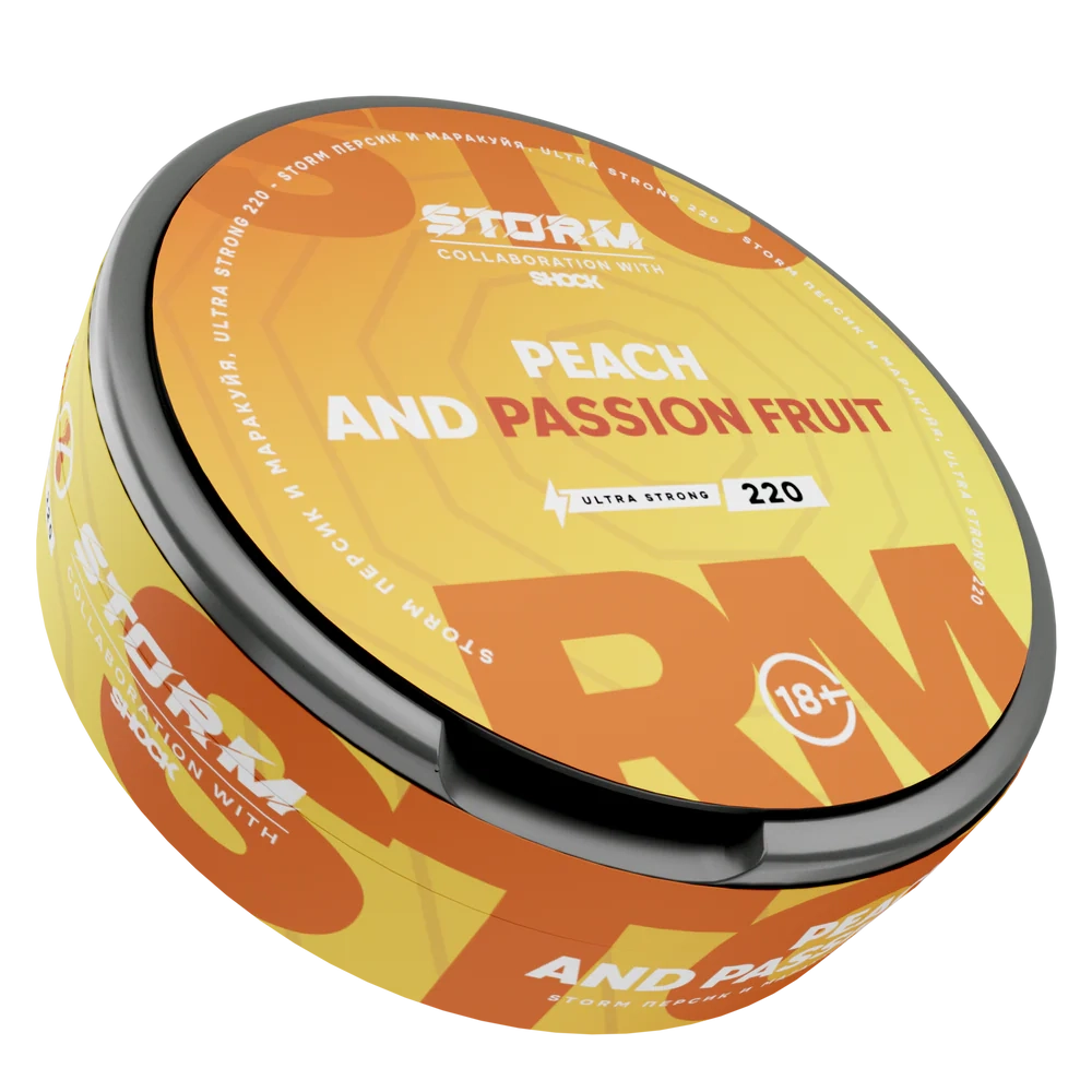 STORM BY ШОК PEACH AND PASSION FRUIT (220 МГ) - ПЕРСИК И МАРАКУЙЯ