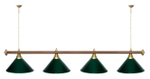 Лампа STARTBILLIARDS 4 пл. (плафоны зеленые,штанга золотая,фурнитура золото)