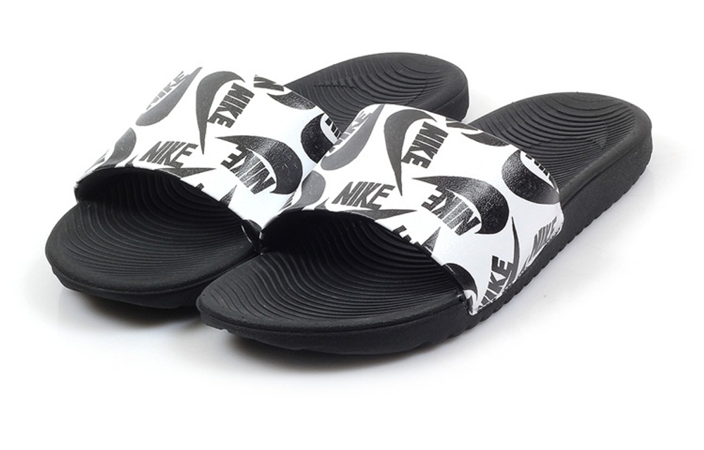 Children's Nike Kawa Slide SE JDI simple sewing slippers black and white