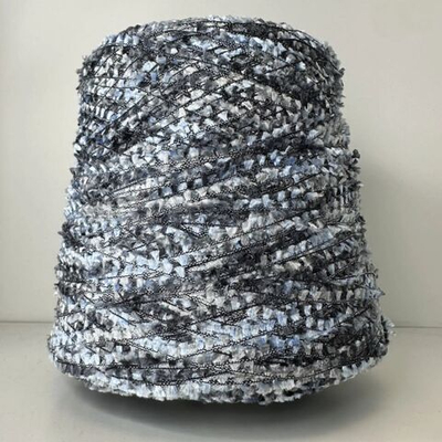 LUCIDO - Missoni; вискоза, люрекс, п/а ; 750м/100гр; Фактурные мягкие кисточки; Переход цветов серый, голубой - темный, светлый; Есть бобинка: 50 гр