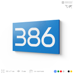 Номер на дверь 386, табличка на дверь для офиса, квартиры, кабинета, аудитории, склада, голубая 120х70 мм, Айдентика Технолоджи