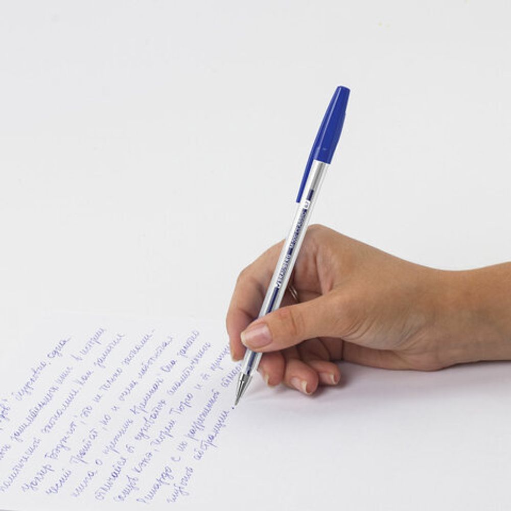 Ручки шариковые BRAUBERG "M-500", НАБОР 10 шт., СИНИЕ, узел 0,7 мм, линия письма 0,35 мм, 143454