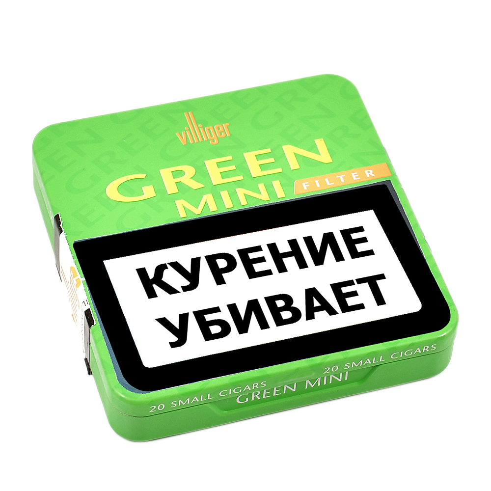Villiger Green Mini Filter 20 Cigarillos Lemon Aroma