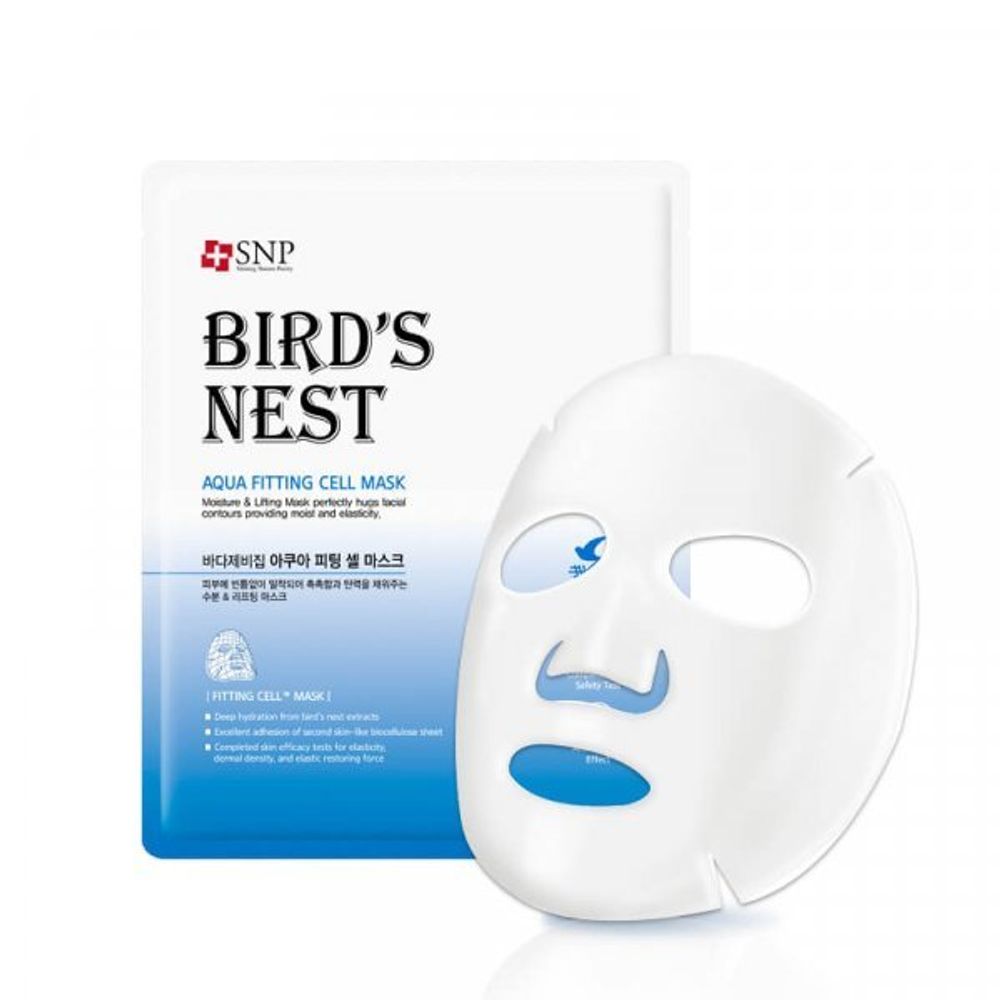 SNP Bird&#39;s Nest Aqua Fitting Cell Mask 10PC