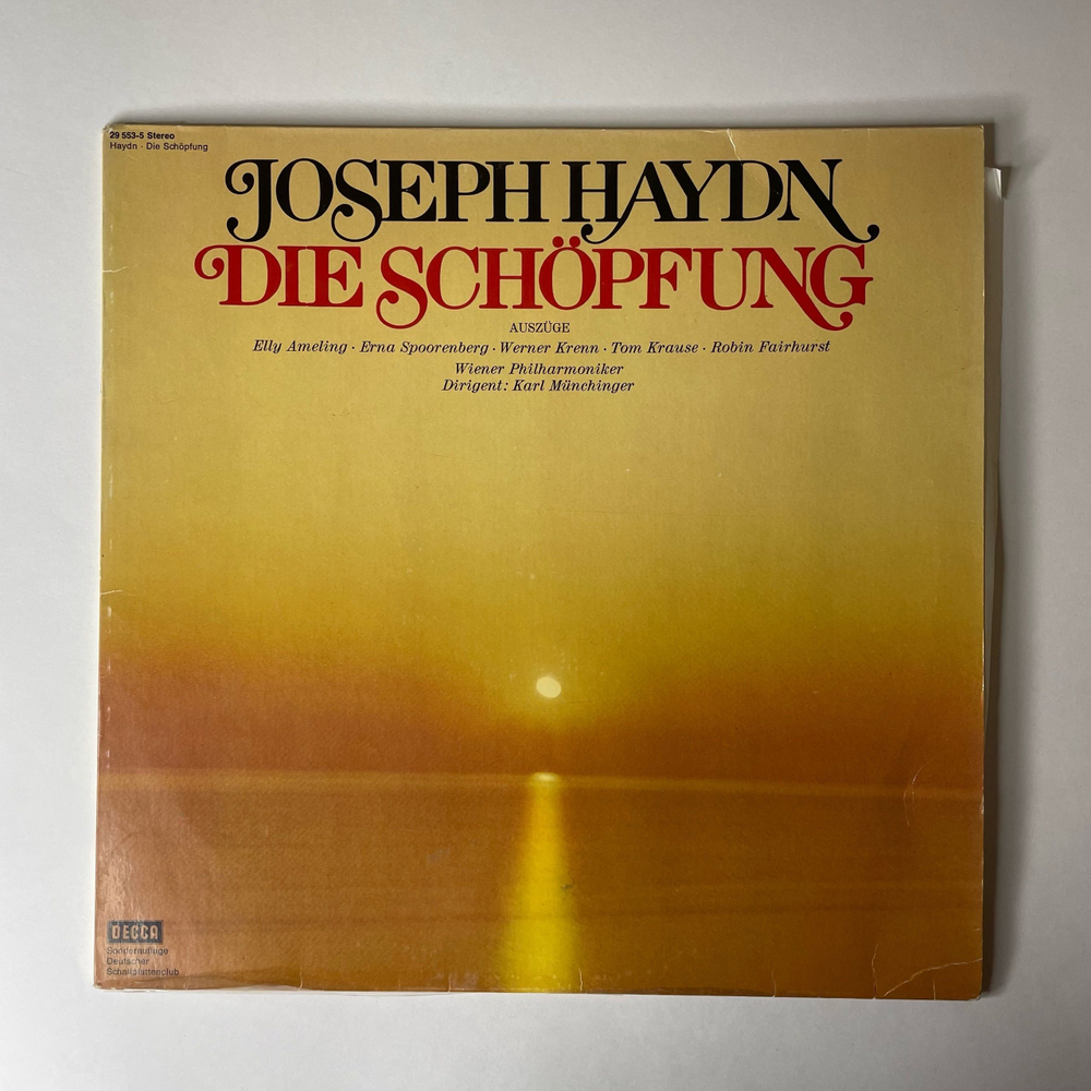 Винтажная виниловая пластинка LP Joseph Haydn Гайдн, Сотворение Мира, Die Schopfung (The Creation) (Германия 1976)
