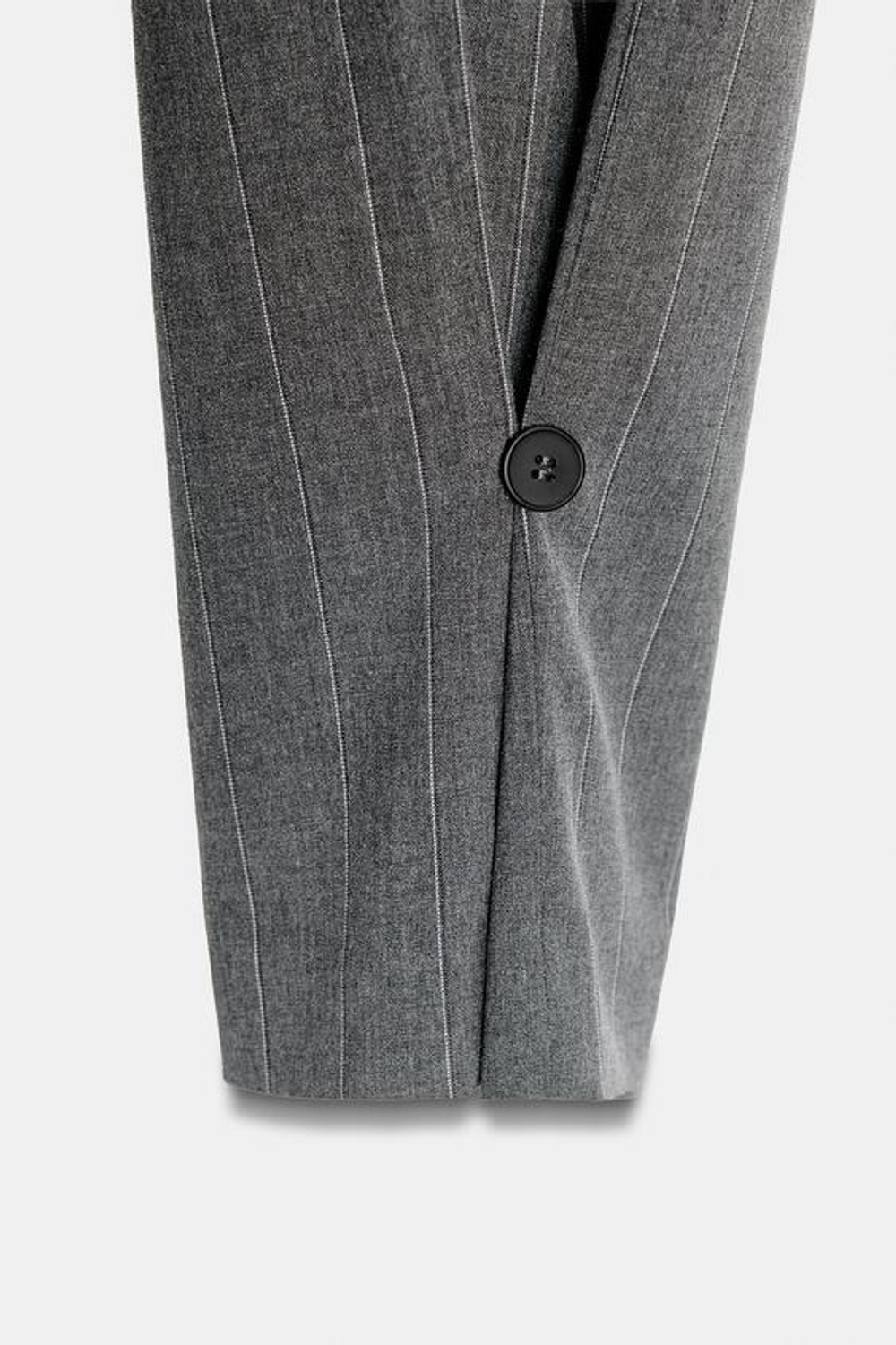 ZARA БРЮКИ СО СКЛАДКАМИ И ПУГОВИЦАМИ СНИЗУ, СЕРЫЙ/СИНИЙ