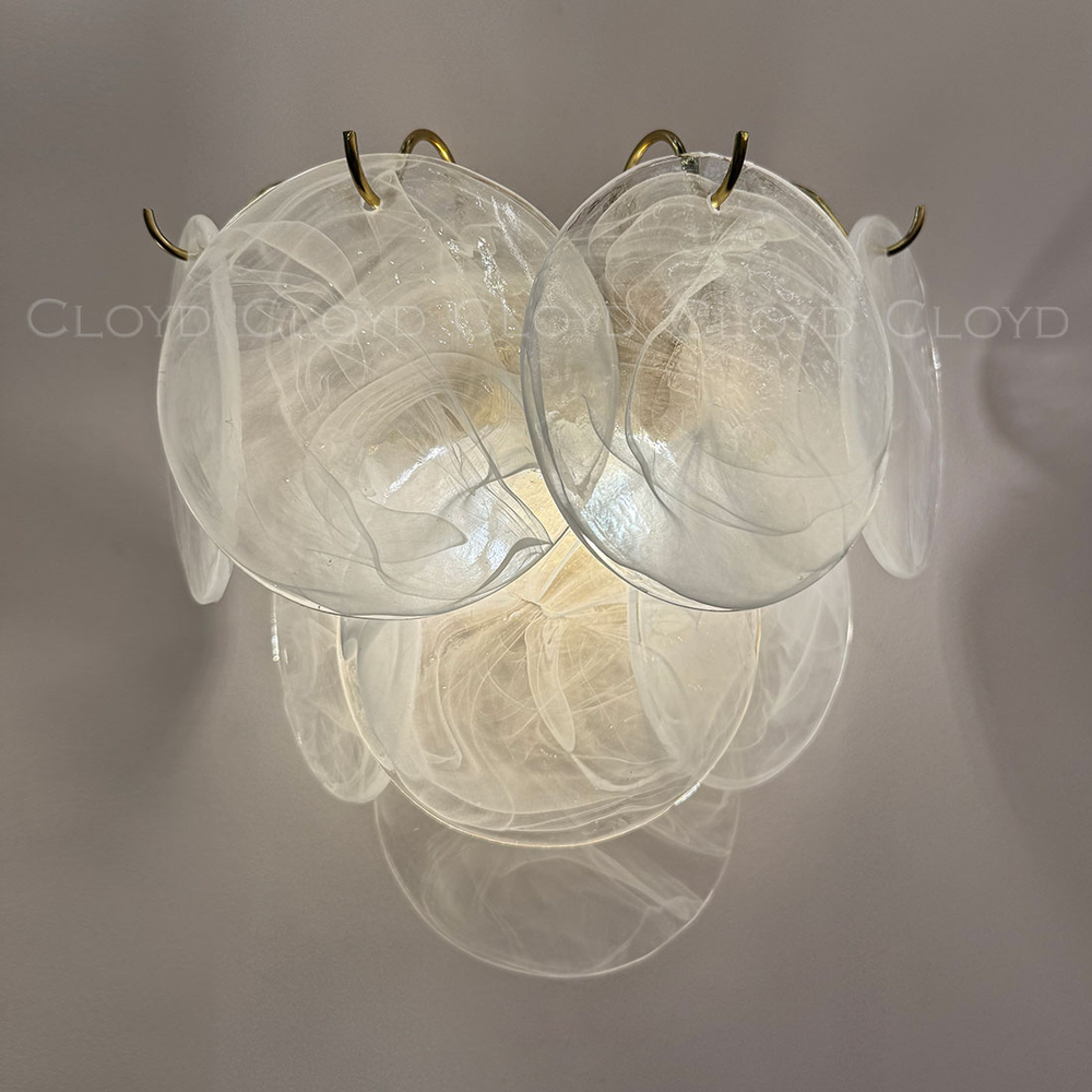 Бра Cloyd LINZE-B W2 / выс. 32 см - латунь - белое стекло (арт.20482)