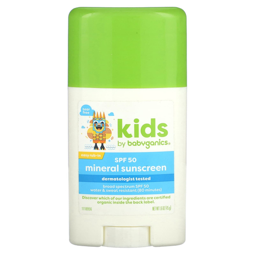 Babyganics, Минеральное солнцезащитное средство для детей, SPF 50, 45 г (1,6 унции)