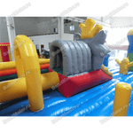 Надувной батут с крышей "Злой страшный серый волк"