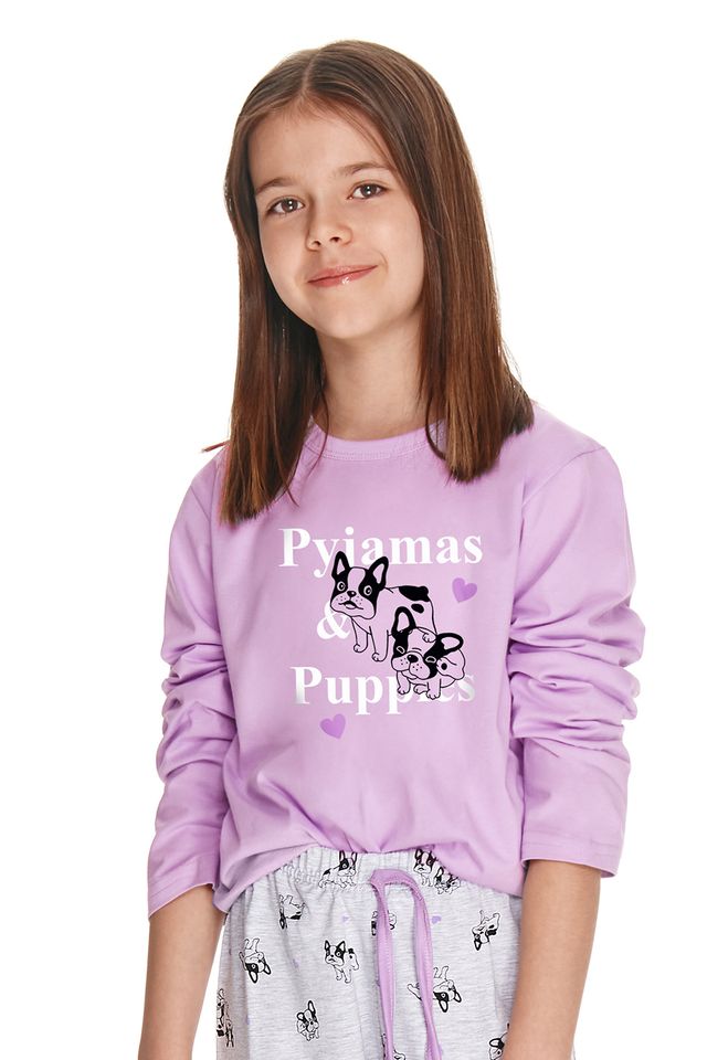 Сиреневая пижама для девочек Ida из хлопка