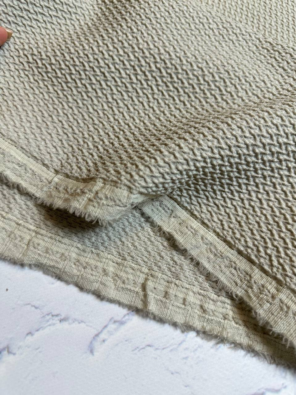 Костюмно-плательная фактурная жаккардовая шерсть (Marzotto, 100%шерсть, Лен в дымке, 152, 240 гр/м2)