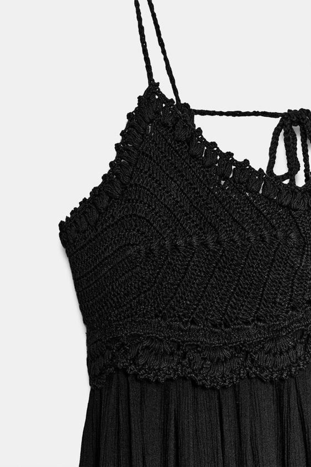 ZARA ДЛИННОЕ КОМБИНИРОВАННОЕ ПЛАТЬЕ, ЧЕРНЫЙ