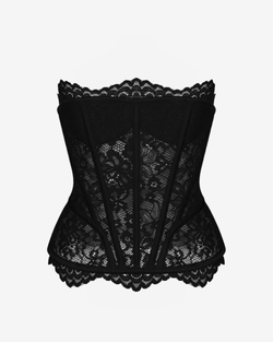 Удлиненный топ корсетного типа из кружева