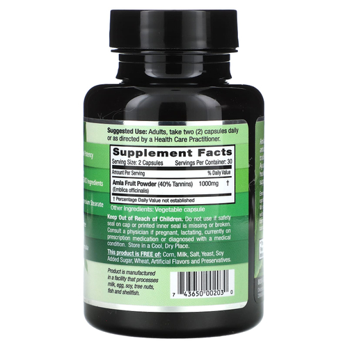 Emerald Laboratories, Амла-фрукт, 60 растительных капсул (500 мг в капсуле)