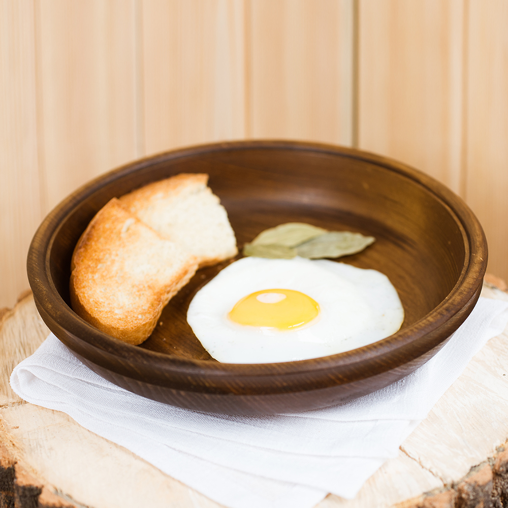 Деревянная тарелка-блюдо из сибирского кедра, 22 см. Art of Siberia. T19