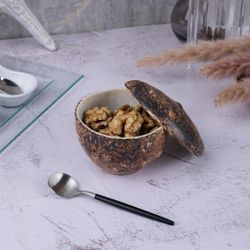 Емкость для подачи 260 мл с крышкой d 9,5/4,5 см h8,5 см Dark Brown Mushroom Frutti di Mare P.L. [1]