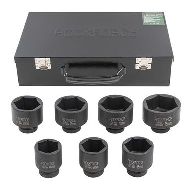 Набор головок ударных 1''7пр. (6гр.) (46,50,55,60,65,70,75мм) RockForce##Rock FORCE RF-8071-5MPB