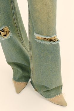 Широкие джинсы с разрезами (Утро после оооочень хорошей свиданки), винтажные