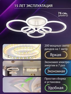 Потолочная люстра Natali Kovaltseva HOME LED SMART 84000