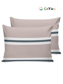 Постельное белье сатин Milky Garden "Alaska (компаньон)" евро Наволочка 50x70 см 2 шт Простынь на резинке 180x200 см Пододеяльник 200x215 см