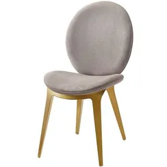 Стул Cava серо-бежевый с золотыми ножками