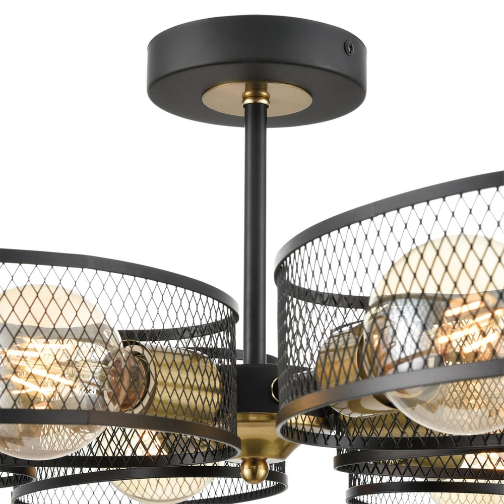 8153/6C COUNTY LN26 308 черный/медный, металл Потолочный светильник Е27 6*60W 220V VIVANA