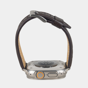 Ремешок для Apple Watch Ultra 49mm из кожи сафьяно, темно-коричневого цвета