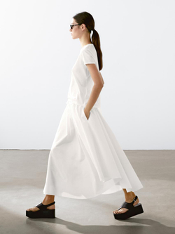 Massimo Dutti Футболка с короткими рукавами из 100% хлопка, белый