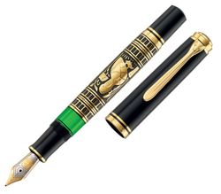 Перьевая ручка Pelikan Toledo M 900 черный серебро 925 с позолотой GT перо 18K F (924597)