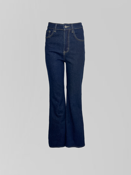 Джинсы Goagled 8059 однотонные клеш от колена со стрейчем