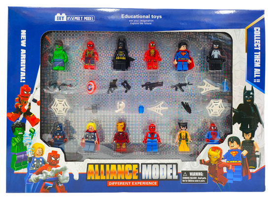 НАБОР МИНИ- ФИГУРОК "ALLIANCE MODEL : Супергерои", 12 ФИГУРОК + АКСЕССУАРЫ