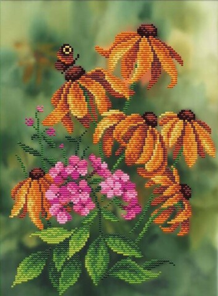 Рисунок-схема на канве для вышивания крестом "В осеннем саду", 40 х 30 см / 20 х 27 см (Россия)