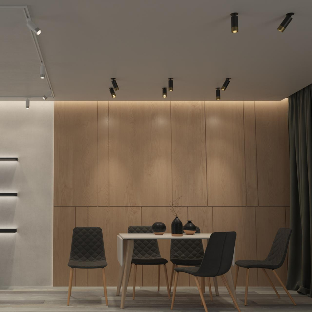 370875 SPOT NT22 506 черный/золото Светильник встраиваемый IP20 GU10 9W 220V SLIM