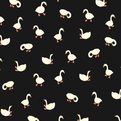 Милые гуси на черном фоне