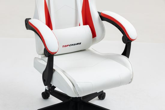 Кресло спортивное TopChairs Phantom бело-красный