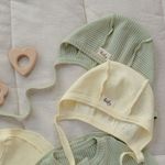 Чепчик "Шалфей" из хлопка в рубчик 0-3 м