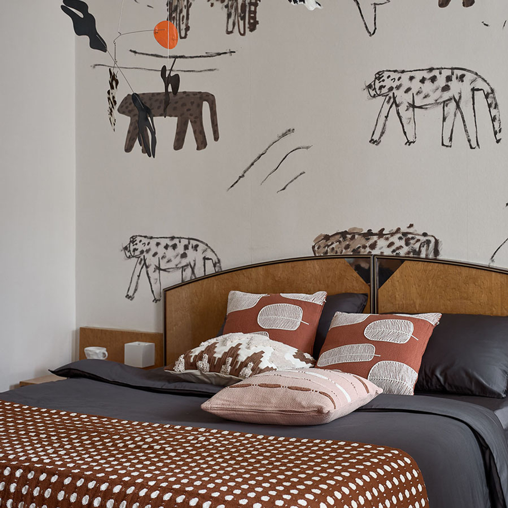 Покрывало из хлопка Polka dots, 180х250 см | карамельный