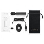 Черная вибропулька 7,9см с 2 нежными насадками Le Wand Bullet LW-012-BLK