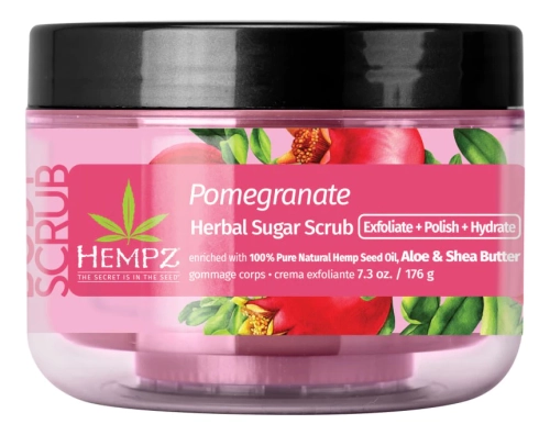 Hempz Скраб сахарный для тела Гранат-Pomegranate Herbal Sugar Scrub,176 г