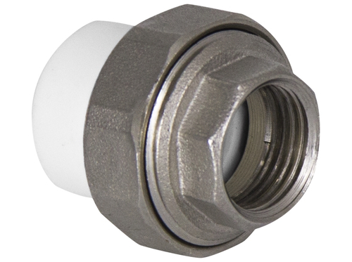 Муфта TEBO бел. PP-R комбин. разъемная (Американка) 20х1/2quot; ВР (20/160), арт. 015020802