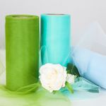 Лента (15 см*22,86 м) Фатин, Светло-голубой, 1 шт.